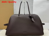 Jacquemus The Large Turismo Bowling Bag in Dark Brown Grained Leather Replica