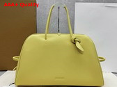 Jacquemus The Large Turismo Bowling Bag in Light Yellow Grained Leather Replica