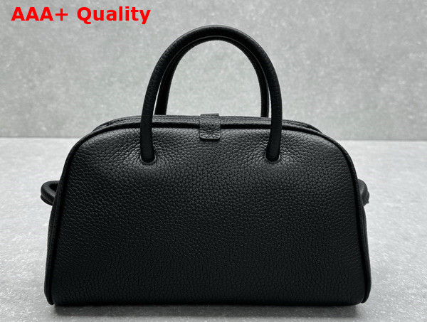 Jacquemus The Small Turismo Bowling Bag in Black Grained Leather Replica