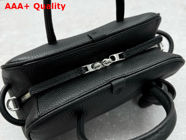 Jacquemus The Small Turismo Bowling Bag in Black Grained Leather Replica