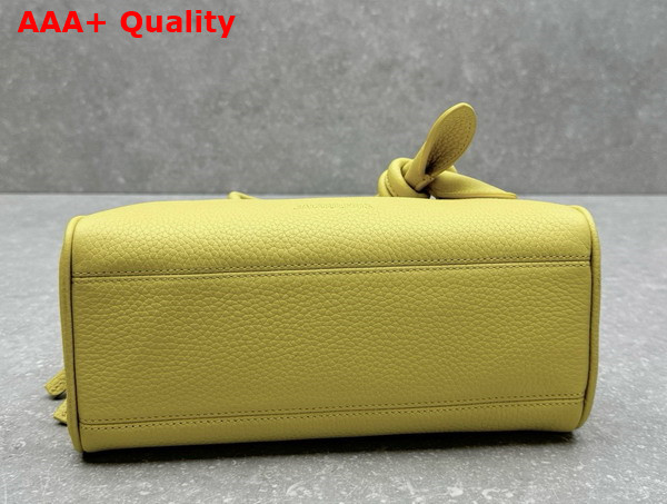 Jacquemus The Small Turismo Bowling Bag in Light Yellow Grained Leather Replica