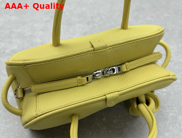 Jacquemus The Small Turismo Bowling Bag in Light Yellow Grained Leather Replica
