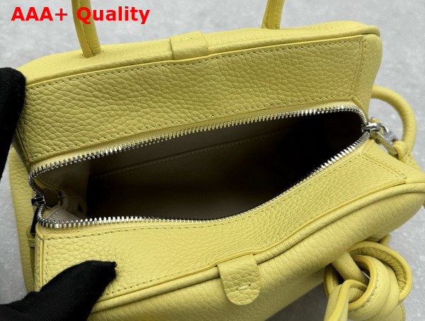 Jacquemus The Small Turismo Bowling Bag in Light Yellow Grained Leather Replica