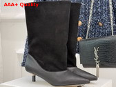 Jacquemus The Tourni Boots in Black Snake Skin Effect Calfskin and Suede Replica