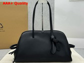 Jacquemus The Turismo Soft Bowling Bag in Black Grained Leather Replica