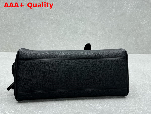 Jacquemus The Turismo Soft Bowling Bag in Black Grained Leather Replica