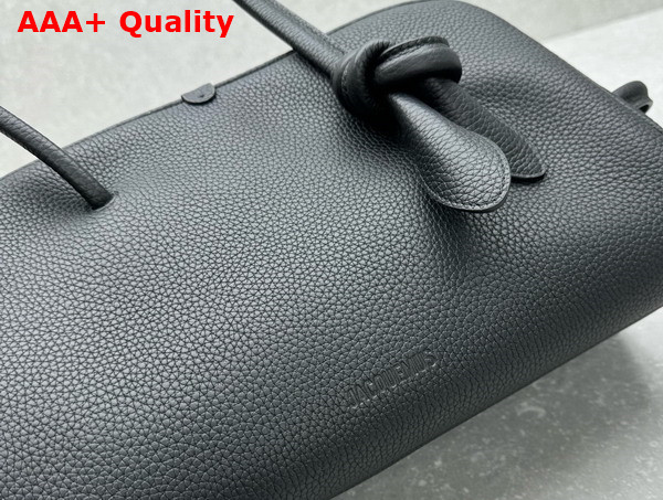 Jacquemus The Turismo Soft Bowling Bag in Black Grained Leather Replica