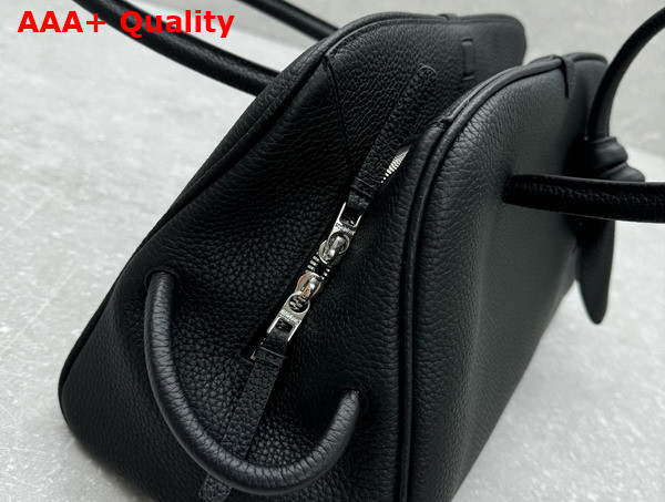 Jacquemus The Turismo Soft Bowling Bag in Black Grained Leather Replica