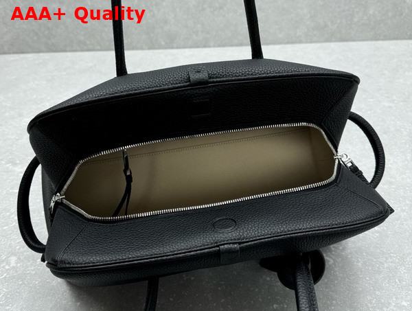 Jacquemus The Turismo Soft Bowling Bag in Black Grained Leather Replica