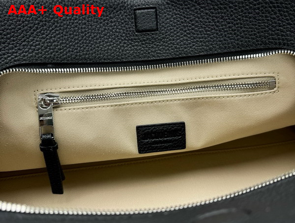 Jacquemus The Turismo Soft Bowling Bag in Black Grained Leather Replica