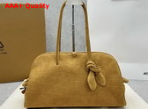 Jacquemus The Turismo Soft Bowling Bag in Camel Crocodile Embossed Suede Calfskin Replica