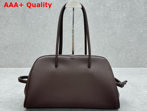 Jacquemus The Turismo Soft Bowling Bag in Dark Brown Grained Leather Replica