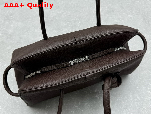 Jacquemus The Turismo Soft Bowling Bag in Dark Brown Grained Leather Replica