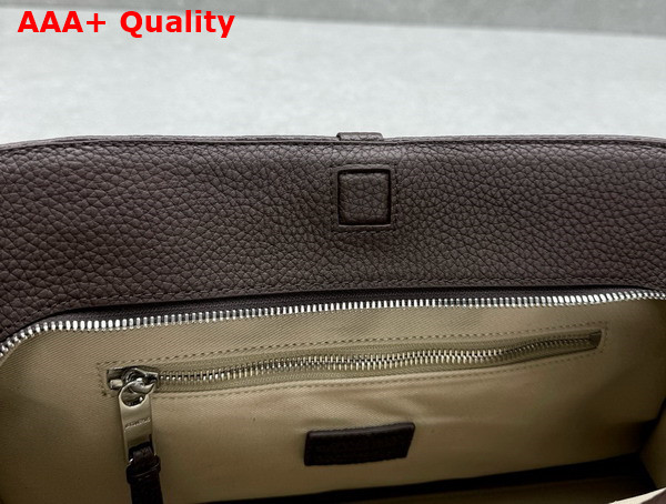 Jacquemus The Turismo Soft Bowling Bag in Dark Brown Grained Leather Replica
