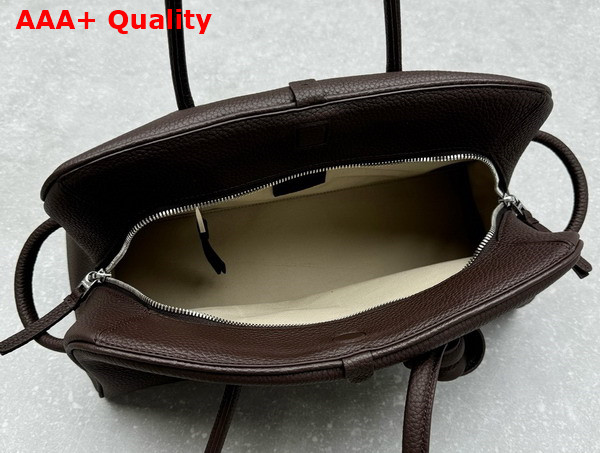 Jacquemus The Turismo Soft Bowling Bag in Dark Brown Grained Leather Replica