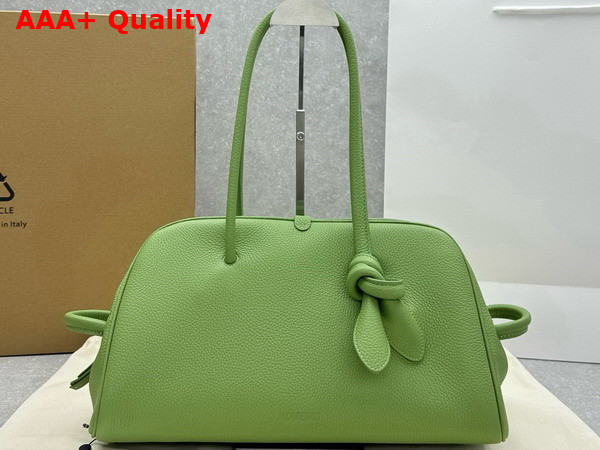 Jacquemus The Turismo Soft Bowling Bag in Green Grained Leather Replica