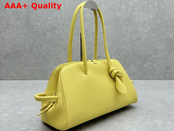 Jacquemus The Turismo Soft Bowling Bag in Light Yellow Grained Leather Replica