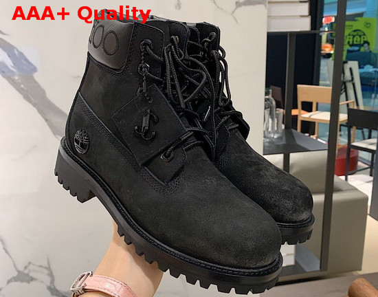 JC X Timberland F Black Nubuck Leather Boots with Gunmetal Glitter Replica