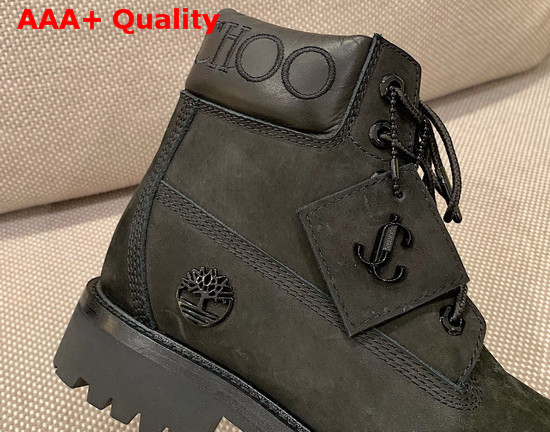 JC X Timberland F Black Nubuck Leather Boots with Gunmetal Glitter Replica