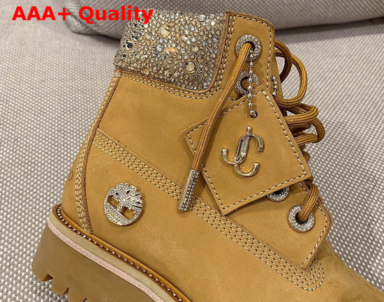 JC X Timberland F Wheat Nubuck Leather Boots with Crystal Collar Replica