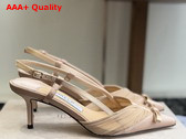 Jimmy Choo Afia Mesh Sling Back 65 Macaron Satin and Ruched Tulle Pumps Replica