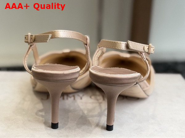 Jimmy Choo Afia Mesh Sling Back 65 Macaron Satin and Ruched Tulle Pumps Replica