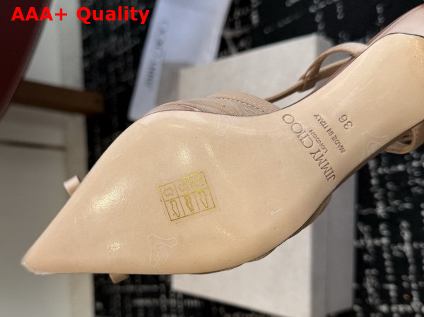 Jimmy Choo Afia Mesh Sling Back 65 Macaron Satin and Ruched Tulle Pumps Replica
