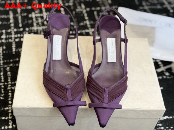 Jimmy Choo Afia Mesh Sling Back 65 Winter Bloom Satin and Ruched Tulle Pumps Replica