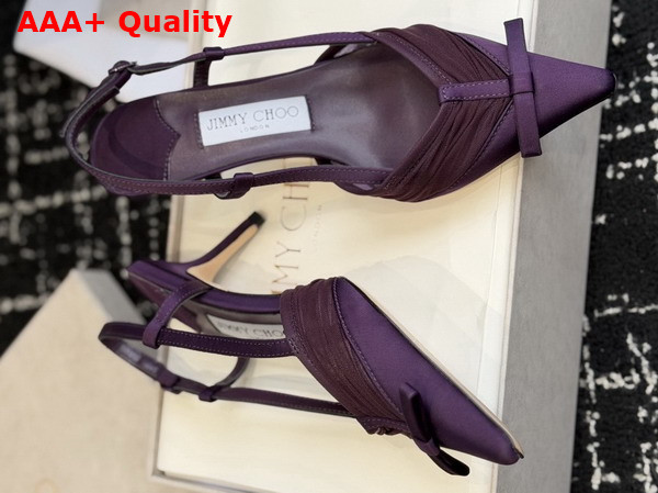 Jimmy Choo Afia Mesh Sling Back 65 Winter Bloom Satin and Ruched Tulle Pumps Replica