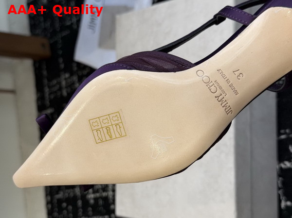 Jimmy Choo Afia Mesh Sling Back 65 Winter Bloom Satin and Ruched Tulle Pumps Replica