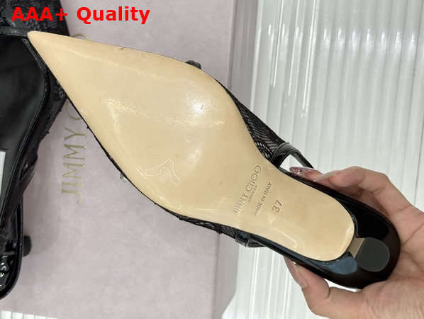 Jimmy Choo Amita 45 Black Jimmy Choo Lace and Spazzolato Pumps Replica