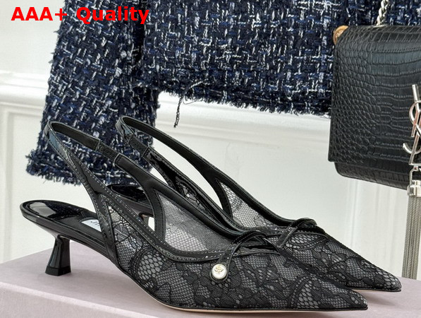 Jimmy Choo Amita 45 Black Jimmy Choo Lace and Spazzolato Pumps Replica