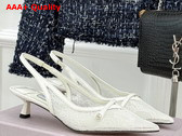 Jimmy Choo Amita 45 Ivory Jimmy Choo Lace and Spazzolato Pumps Replica