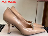 Jimmy Choo Belinda Pump 90 Ballet Pink Patent Leather Pumps with Crystals Replica