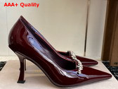 Jimmy Choo Belinda Pump 90 Garnet Patent Leather Pumps with Crystals Replica
