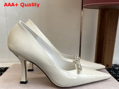Jimmy Choo Belinda Pump 90 Linen Patent Leather Pumps with Crystals Replica