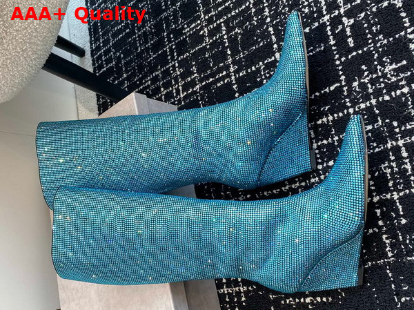 Jimmy Choo Blake Knee Boot 85 Malibu Mix Suede Wedge Knee High Boots with Honeybomb Crystals Replica