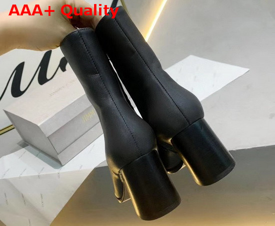 Jimmy Choo Bryelle 65 Black Calf Leather Black Heel Ankle Boots with JC Emblem Replica