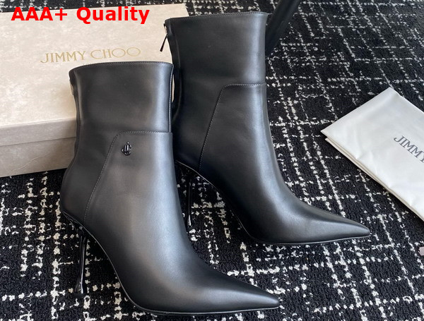 Jimmy Choo Cycas Ankle Boot 80 Black Nappa Leather Ankle Boots Replica