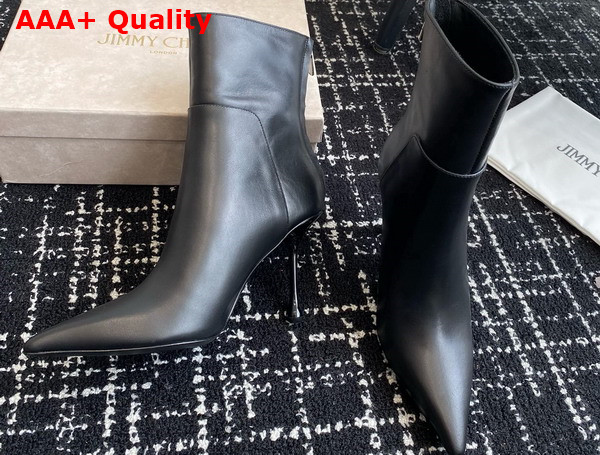 Jimmy Choo Cycas Ankle Boot 80 Black Nappa Leather Ankle Boots Replica