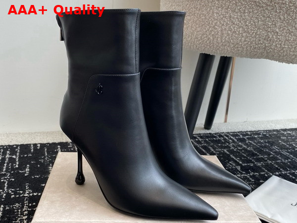 Jimmy Choo Cycas Ankle Boot 80 Black Nappa Leather Ankle Boots Replica