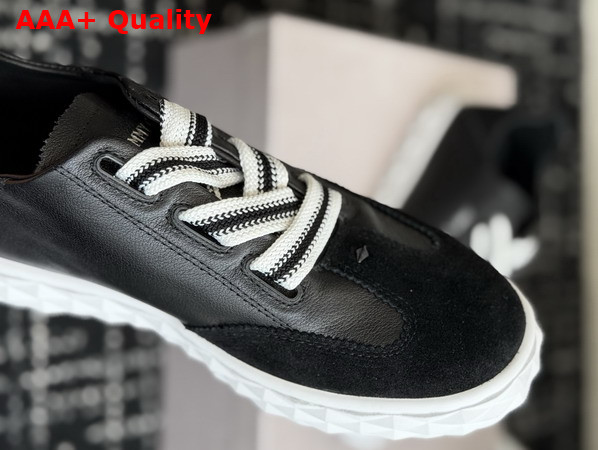 Jimmy Choo Diamond Light Flex F Black Leather and Suede Trainers Replica