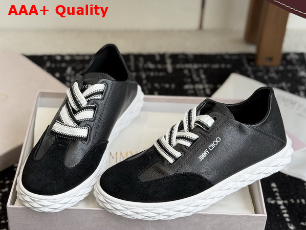 Jimmy Choo Diamond Light Flex F Black Leather and Suede Trainers Replica