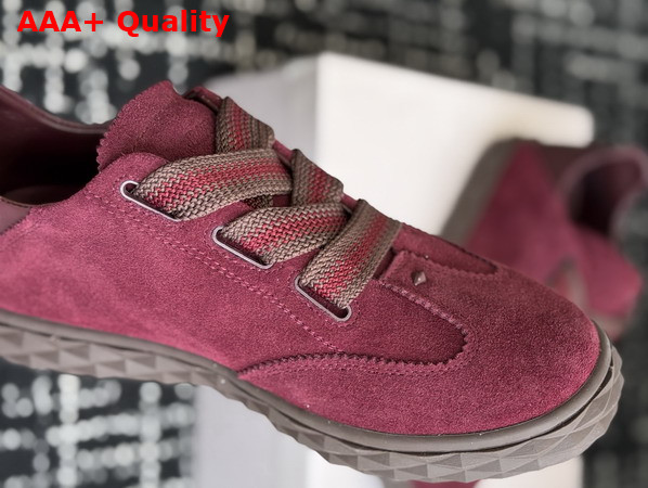 Jimmy Choo Diamond Light Flex F Deep Merlot Suede and Leather Mix Trainers Replica