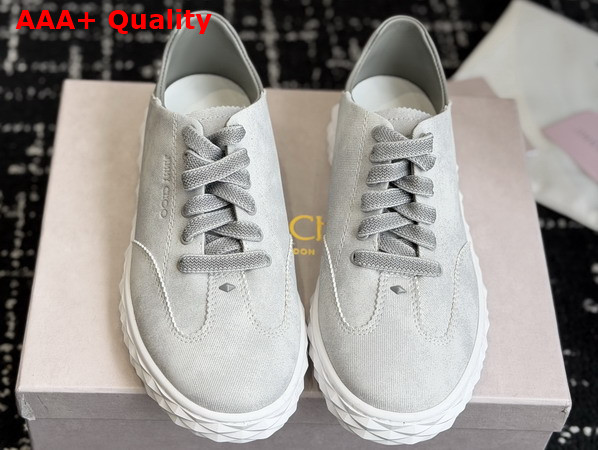 Jimmy Choo Diamond Light Flex F Dove Denim Suede Mix Low Top Trainers Replica