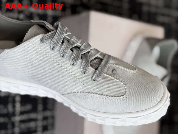 Jimmy Choo Diamond Light Flex F Dove Denim Suede Mix Low Top Trainers Replica