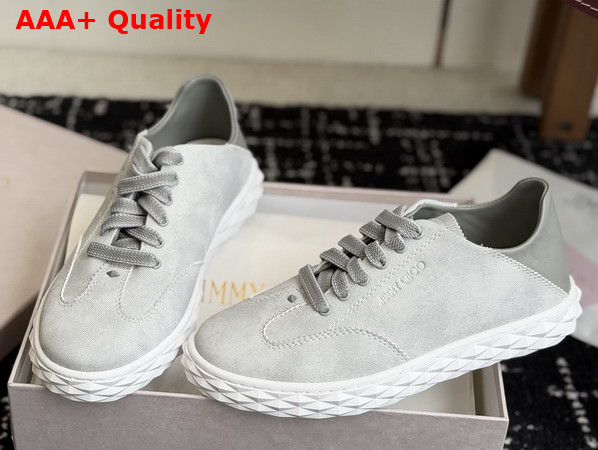Jimmy Choo Diamond Light Flex F Dove Denim Suede Mix Low Top Trainers Replica