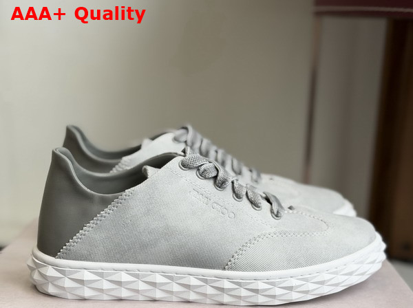 Jimmy Choo Diamond Light Flex F Dove Denim Suede Mix Low Top Trainers Replica