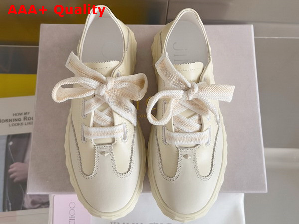 Jimmy Choo Diamond Light Flex F Latte Leather Trainers Replica