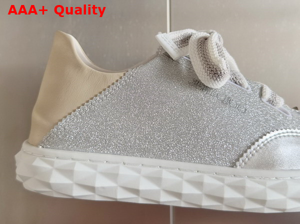 Jimmy Choo Diamond Light Flex F Silver Glitter Leather Trainers Replica